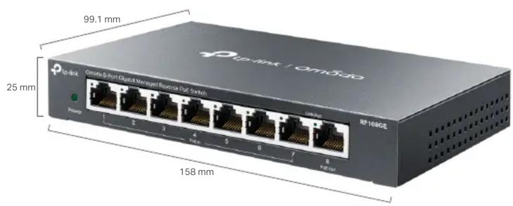 99.1 mm 25 mm 158 mm Up disk Omitsu 6 Port Object Managed Reverse Split Switch RP 163CE Power 1 2 3 4 5 6 7 8 Pin 0 Pin 0 Pin 0
