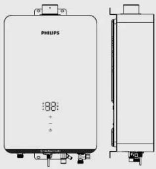 PHILIPS AquaShield AWH5523 - 外观结构、部件名称及产品尺寸 - 2