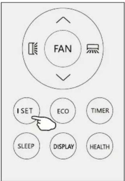 FAN I SET ECO TIMER SLEEP DISPLAY HEALTH