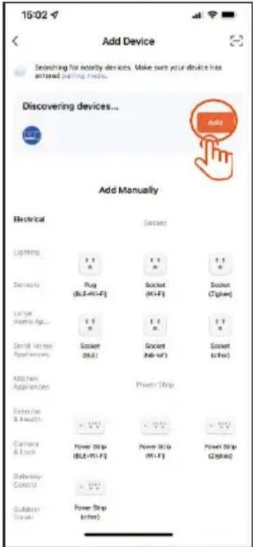 16-02 Add Device Searching for nearby devices. Make sure your device has entered putting mode. Discovering devices... Add Manually Electrical Socket Lighting F F F Densities Rug (RLS+M+F) Socket (M+F) Socket (Tigher) Large Home Ap... F F Large Home Appliances Socket (0x8) Socket (M+M+) Socket (G+Max) Station Appliances Power Strip Electricity & Health Power Strip Camera & Lock Power Strip (BLT+M+F) Power Strip (M+F) Power Strip (C2pMax) Delivery Control Power Strip (other)