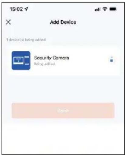 15:02:49 Add Device 1 device(s) being added Security Camera Being added.
