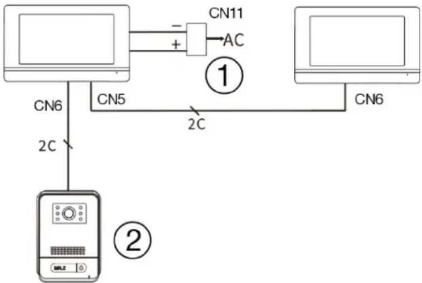 Evolveo DoorPhone AP1 - MONITOR CSATLAKOZÁSI DIAGRAMJA - INTERCOM FUNKCIÓ - 1