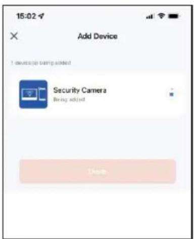 15:02 Add Device 1 device (or being added) Security Camera Being added Drink