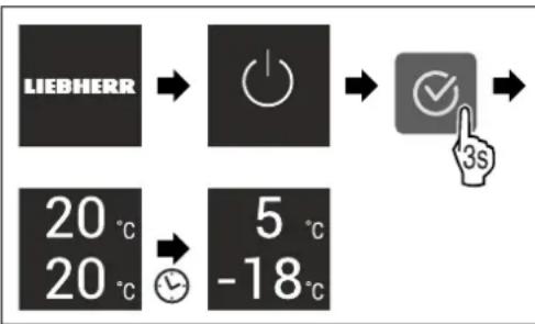 LIEBHERR CNsfa 5703 - Zapněte spotřebič přes displej Touch: - 1