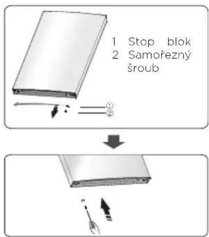 1 Stop blok 2 Samorezný šroub