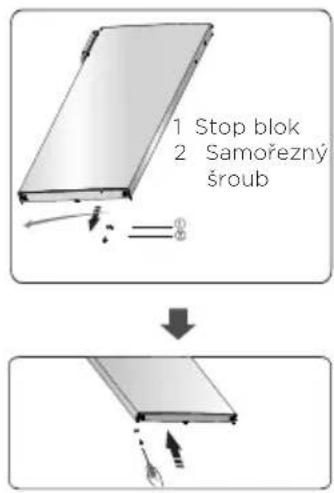 1 Stop blok 2 Samořezný šroub
