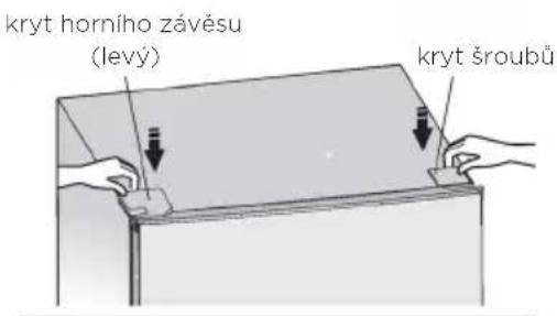 kryt horního závěsu (levý) kryt šroubů
