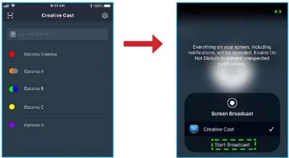 Creative Cast wp: 192.165.43.1 Optoma Creative Optoma A Optoma B Optoma C Optoma D Everything on your screen, including notifications, will be recorded. Enable Do Not Disturb to prevent unexpected notifications. Screen Broadcast Creative Cast Start Broadcast