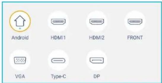 Android HDMI1 HDMI2 FRONT VGA Type-C DP