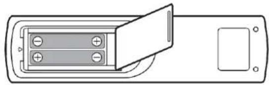 OPTOMA 3652RK - Installing/Replacing the Remote Control Batteries - 2