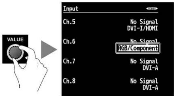 Input Ch.5 No Signal DVI-I/HDMI Ch.6 No Signal RGB/Component Ch.7 No Signal DVI-A Ch.8 No Signal DVI-A