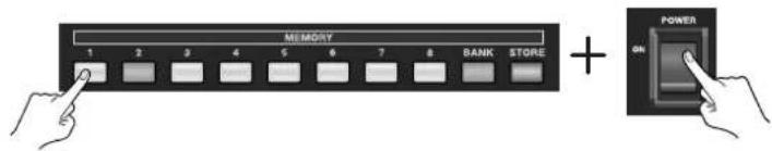 MEMORY 1 2 3 4 5 6 7 8 BANK STORE + POWER ON