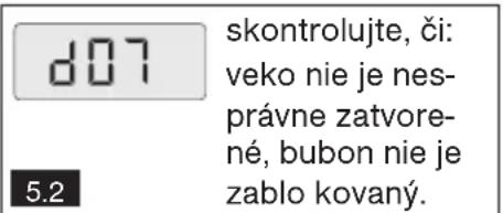 d07 skontrolujte, či: veko nie je nes- právne zatvore- né, bubon nie je zablo kovaný. 5.2