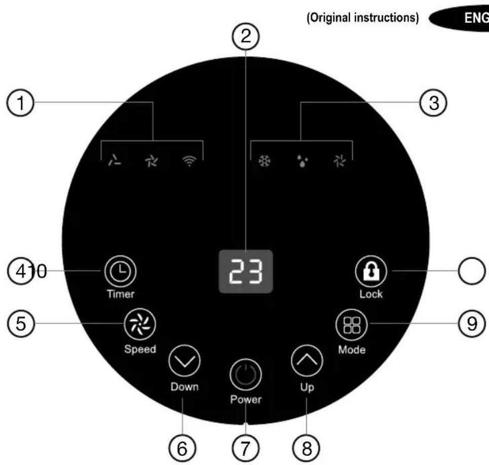 (Original instructions) 1 2 3 4 5 Timer 23 Speed Down Power Up Lock Mode 6 7 8 9 ENG