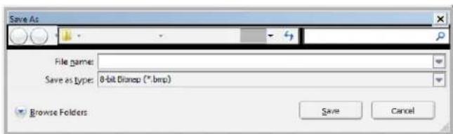 Save As File name: Save as Type: 8-bit Disney (*.bmp) Browse Folders Save Cancel