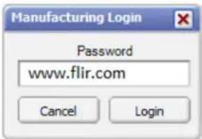 Manufacturing Login Password www.flir.com Cancel Login