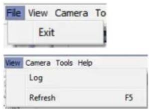 File View Camera To Exit View Camera Tools Help Log Refresh F5