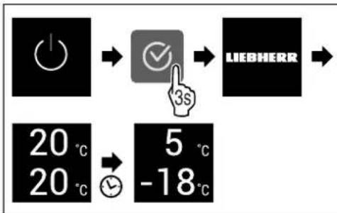 LIEBHERR IKGBN 51Vd23i - Zapnutí spotřebiče - 1