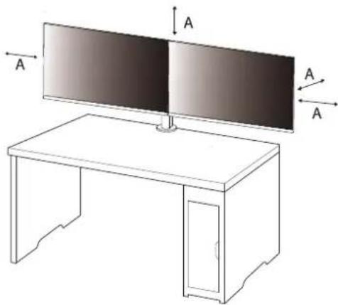 LG 27QP88DP - Installatie op een tafel - 1