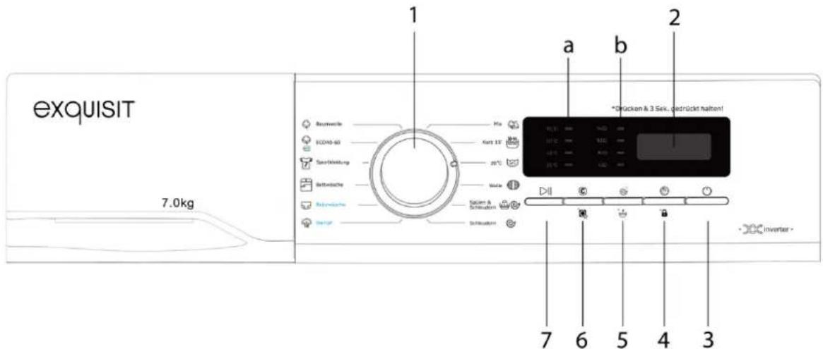 Exquisit WA57014-020A - Control panel - 1