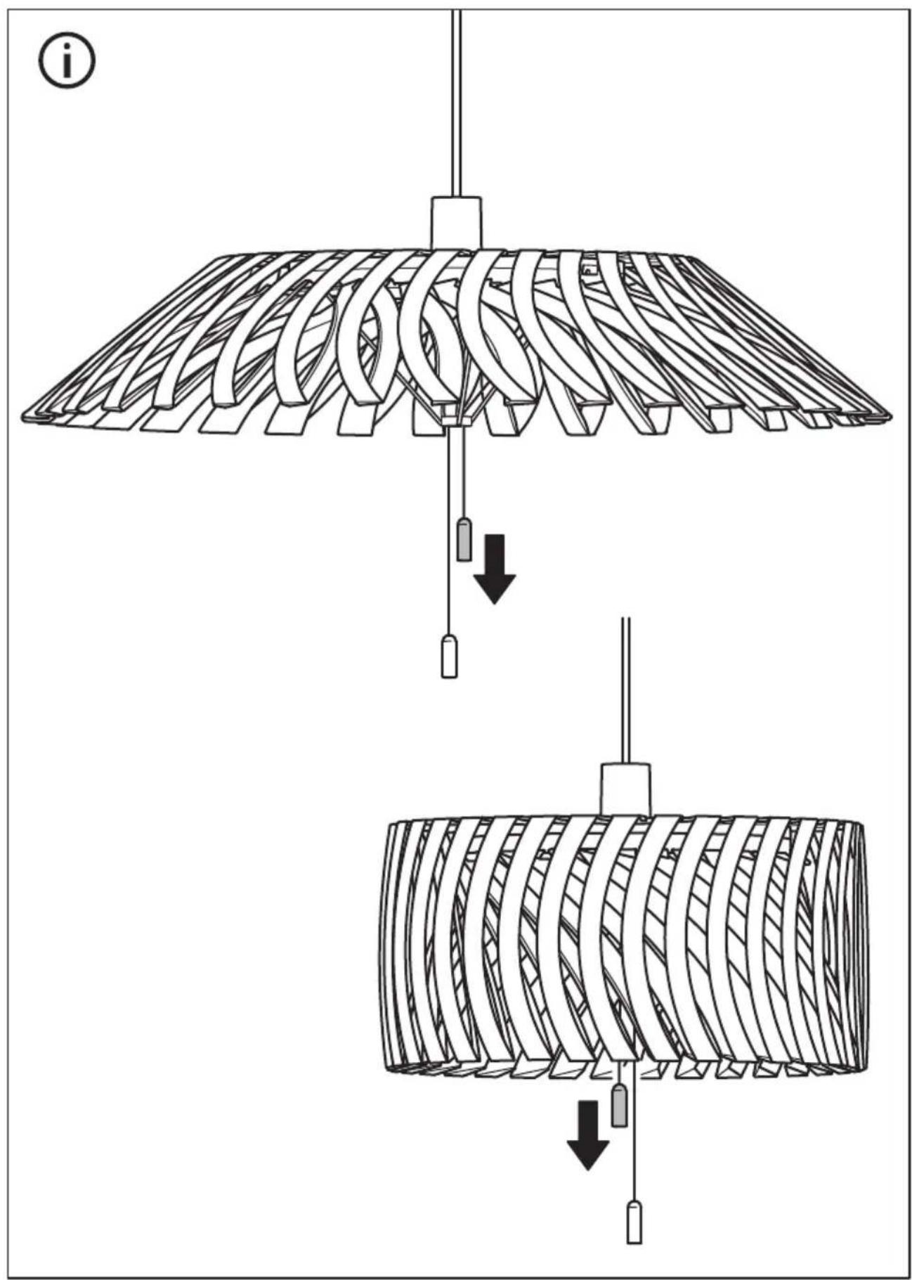 Technical diagram showing two mechanical assembly steps with labeled components and directional arrows indicating motion or force.