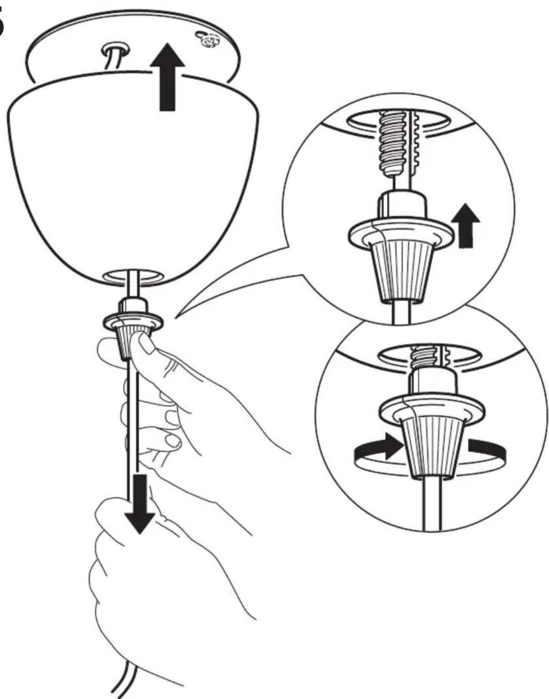 Diagram illustrating a hand using a tool to adjust a device, with magnified insets showing the internal components of the device.