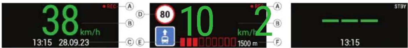 38 km/h 13:15 28.09.23 A B C E 80 10 km/h km/h 2 km/h 1500 m F STBY 13:15