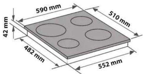 590 mm 42 mm 510 mm 482 mm 552 mm