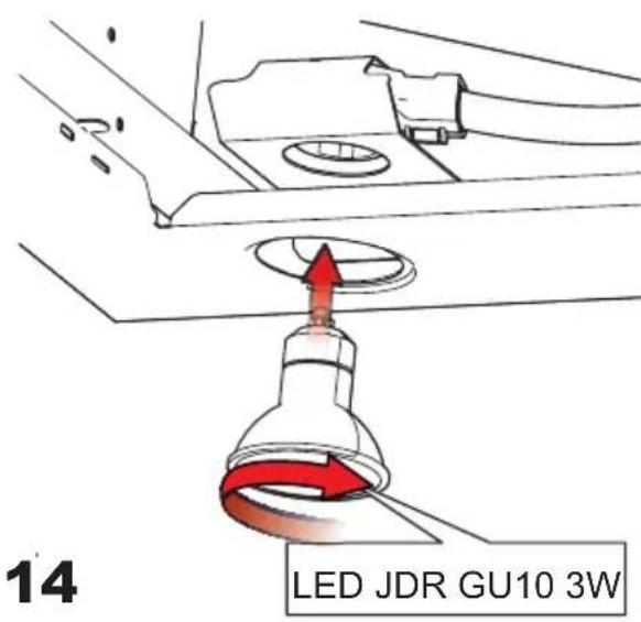 14 LED JDR GU10 3W
