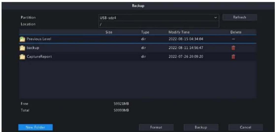 Backup Partition USB-sdz4 Location / Size Type Modify Time Delete Previous Level Hydro dir 2022-08-15 04:34:04 backup Hydro dir 2022-08-11 14:56:47 CaptureReport Hydro dir 2022-07-26 20:09:20 Free 59921MB Total 59999MB New Folder Format Backup Cancel