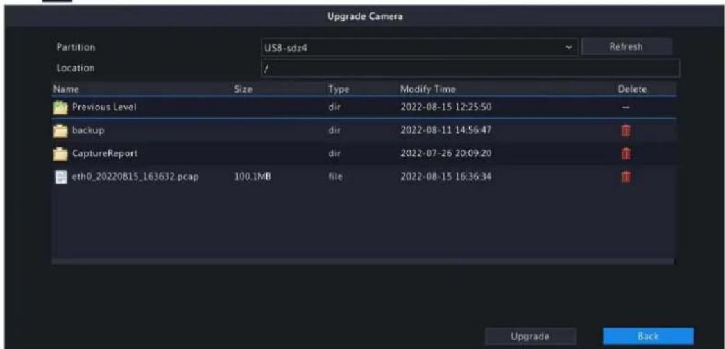 Upgrade Camera Partition USB-sdz4 Location Name Size Type Modify Time Delete Previous Level Hydro dir 2022-08-15 12:25:50 backup Hydro dir 2022-08-11 14:56:47 CaptureReport Hydro dir 2022-07-26 20:09:20 eth0_20220815_163632.pcap 100.1MB File 2022-08-15 16:36:34 Upgrade Back