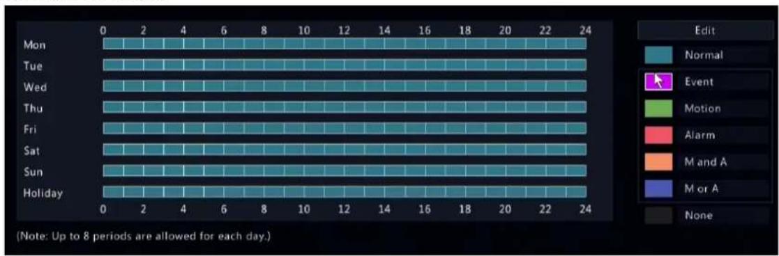UniView NVR516-S - Draw a Schedule - 1