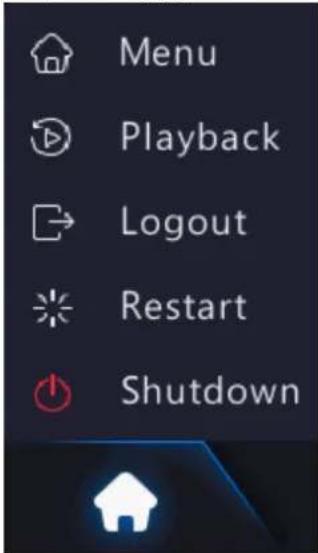 Menu Playback Logout Restart Shutdown