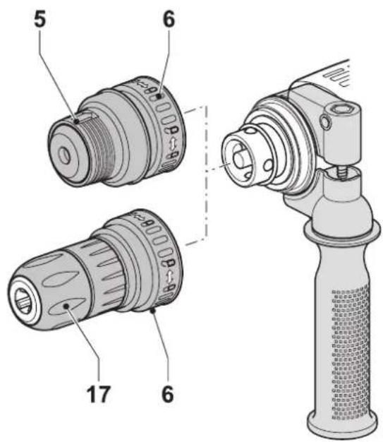 Technical diagram of a mechanical component with numbered parts and labeled parts