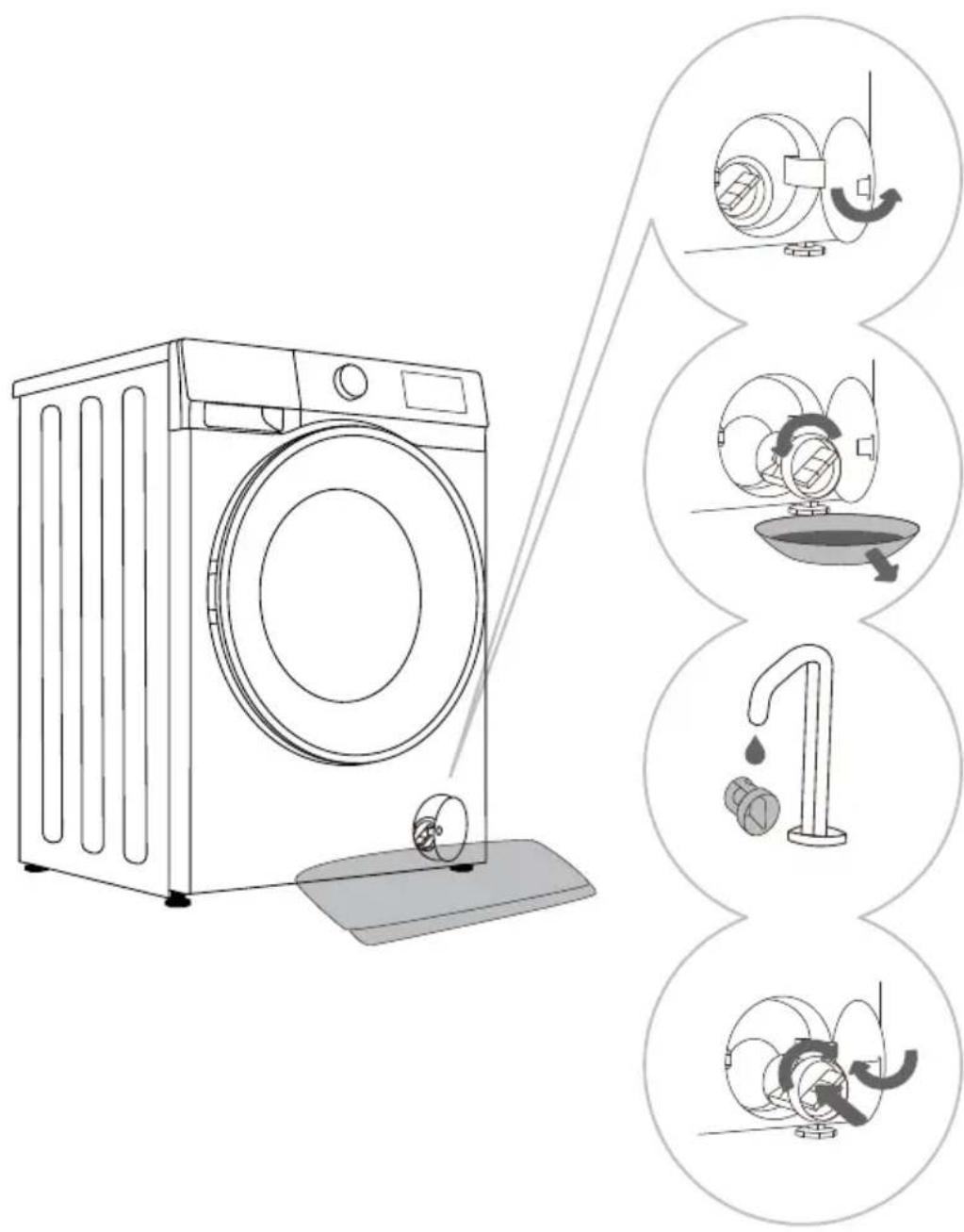 HISENSE WF5S7041BW - ČIŠTĚNÍ FILTRU ČERPADLA - 1