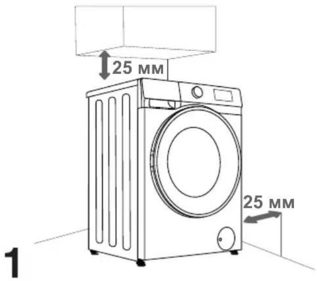 HISENSE WF5S7041BW - Vzdálenosti pro instalaci - 1