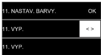 11. NASTAV. BARVY. OK 11. VYP. <<> 11. VYP.