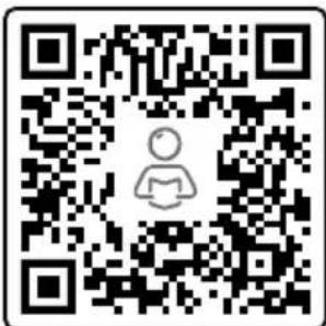 QR code with a central user icon, likely linking to a digital resource or profile