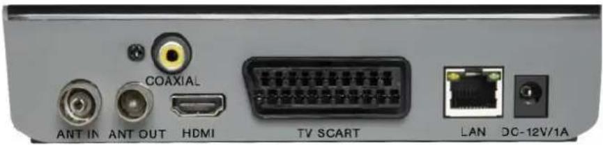 COAXIAL ANT IN ANT OUT HDMI TV SCART LAN DC-12V/1A