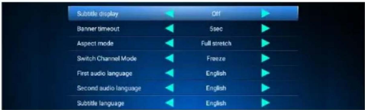 Evolveo Hybrid Box T2 - DTV preference, Obecná nastavení - 1