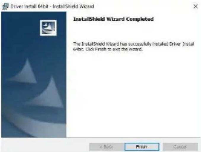 Driver Install 64bit - InstallShield Wizard InstallShield Wizard Completed The InstallShield Wizard has successfully installed Driver Install 64bit. Click Finish to exit the wizard.