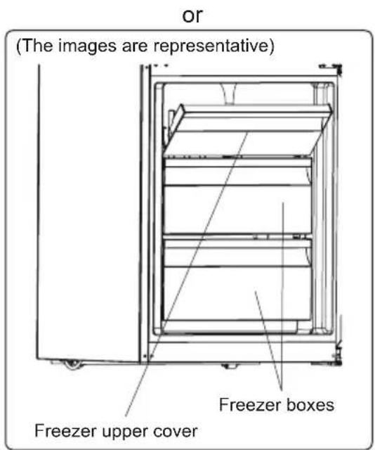 (The images are representative) Freezer boxes Freezer upper cover