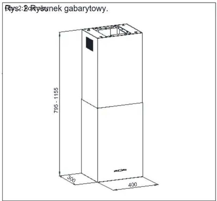 Pys2:2 Ryšunek gabarytowy. 795 - 1155 300 400