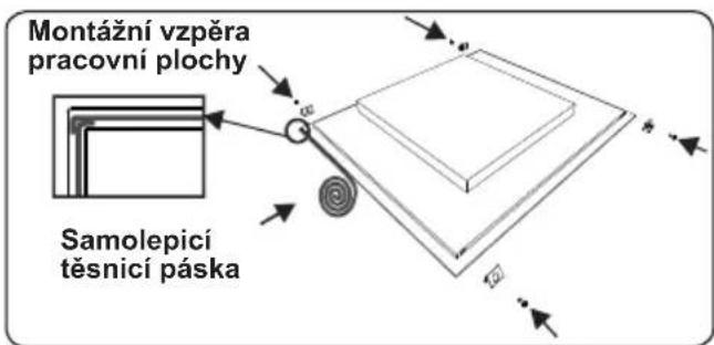 Montážní vzpěra pracovní plochy Samolepicí těsnící páska