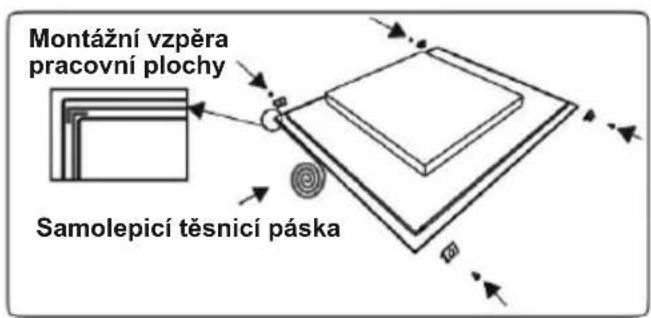 Montážní vzpěra pracovní plochy Samolepicí těsnící páska