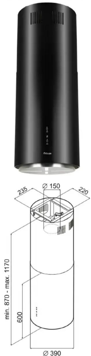 235 Ø 150 220 min. 870 - max. 1170 600 Ø 390