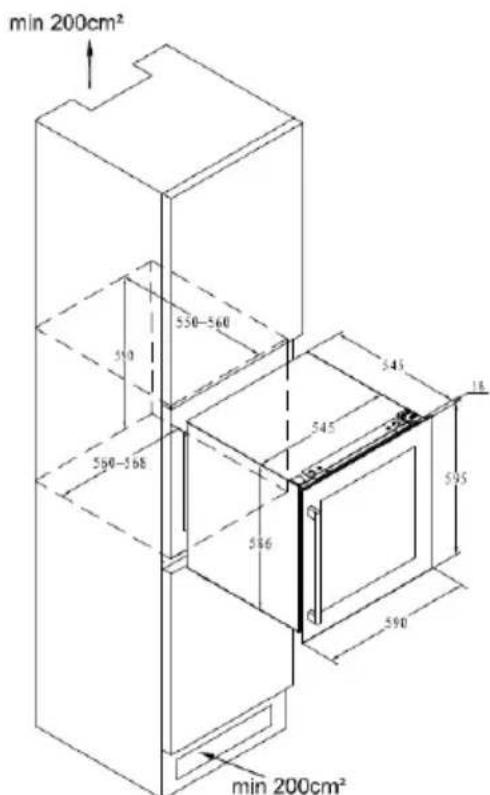 min 200cm² 590 590-368 550-560 545 545 595 590 min 200cm²