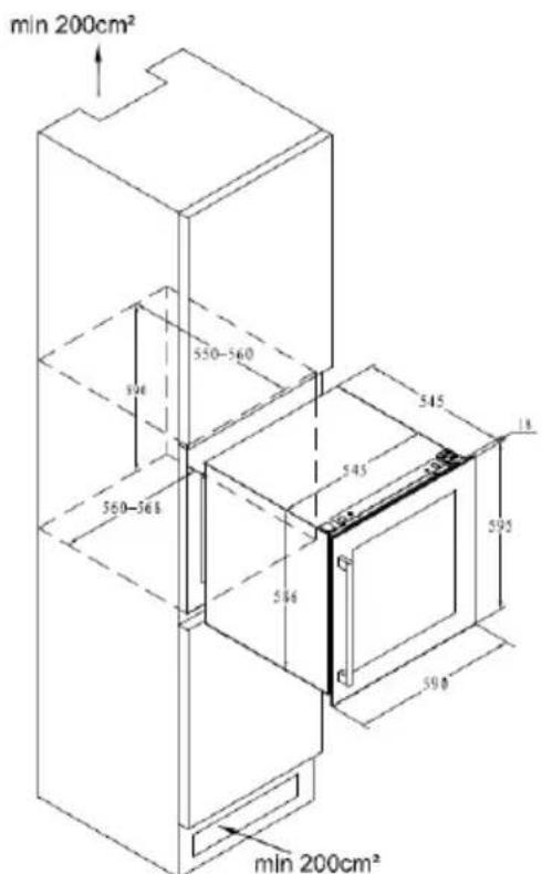 min 200cm² 540 550-560 560-568 545 545 595 590 min 200cm²