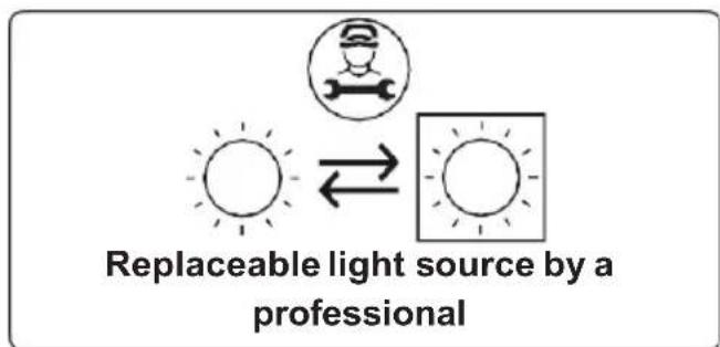 Replaceable light source by a professional