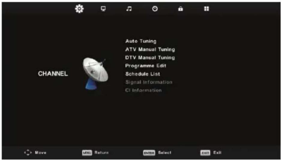 SENCOR SLE 2470TCS - Nabídka kanálů – ATV/DTV - 1